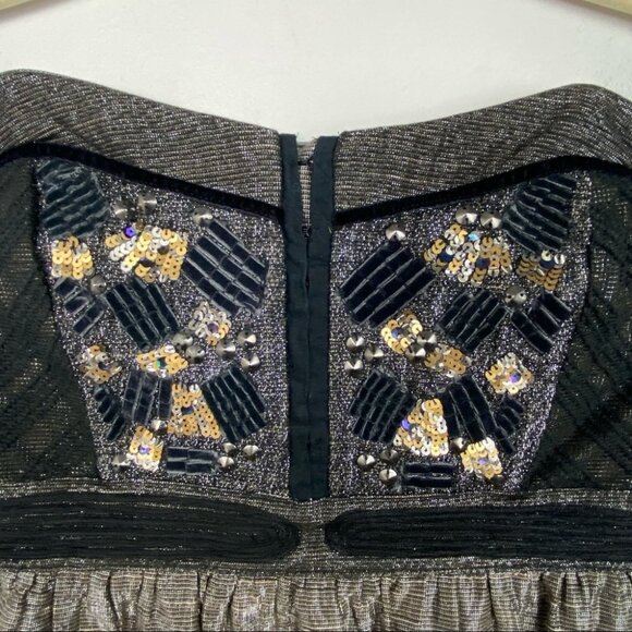 Urban Outfitters Staring Stars Milkmaid Strapless Party Dress Size 2 Mini Boho - Picture 5 of 8